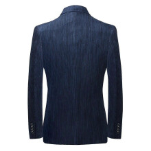 PARK (XL-Marineblau) Lässiger Herren-Blazer aus massivem Cord mit zwei Knöpfen und schmaler Passform,