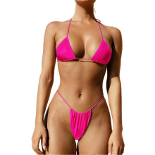 PARK (S-Mei Hong) Bikini de 2 piezas con lazo y tanga para mujer, traje de baño adelgazante de verano