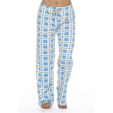 PARK (L-blu) Pantaloni da pigiama da donna con tasche, pantaloni da pigiama da donna in morbida flanella