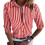 PARK(M-Rosso) Camicetta a righe stampate da donna, camicette a righe classiche a maniche lunghe 1