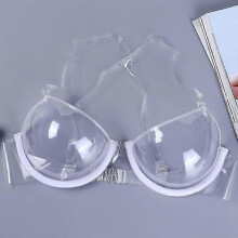 PARK(34)Soutien-gorge push-up transparent et sexy pour femme, bonnet 3/4, bretelles ultra-fines, invisibles,