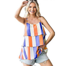 PARK (S-Blau-Orange) Damen-Tanktop mit Streifenmuster