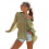 PARK(L-grün)Damen Bikini Bluse V-Ausschnitt Strandshirt 2