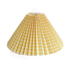 PARK (Gelb Kariert) Plissee Lampenschirm E27 Licht Abdeckung Japanischen Stil Stoff Tisch Lampe Decke
