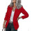 PARK(S-Rosso) Blazer casual da donna con maniche lunghe e apertura frontale, da lavoro e da ufficio 2