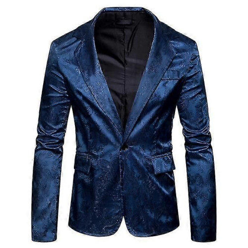 PARK(L-blu)Abito da uomo slim fit elegante blazer
