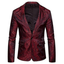 PARK(S-rosso)Abito da uomo slim fit elegante blazer