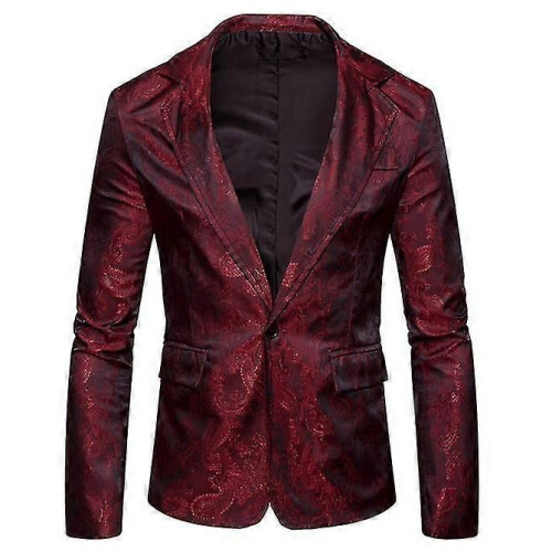 PARK(S-rosso)Abito da uomo slim fit elegante blazer
