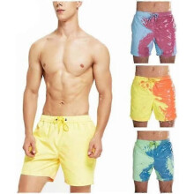 PARK (S-Azul Verde) Bañador corto para hombre de secado rápido, con cambio de color, sensible a la temperatura