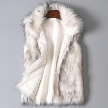 PARK(M)Damen Wollweste Kunstpelzweste Stehkragen Kunstpelzmantel Weste Jacke L