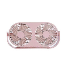 PARK(ROSA) Ventilatore a doppia testa, mini ventilatore per aromaterapia USB regolabile a 360