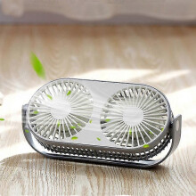 PARK(GRAY) Ventilatore a doppia testa, mini ventilatore per aromaterapia USB regolabile a 360