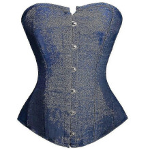 PARK(S)Corsetto da cowboy da donna, sexy, sottile, in broccato di jeans, modellante, senza spalline,