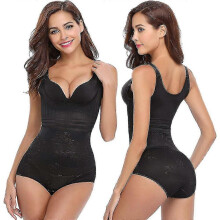 PARK (S-Body Nero) Body modellante da donna con perizoma, controllo della pancia, seno aperto, modellante