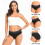 PARK (L-Nero) Intimo da donna, mutandine in pizzo di cotone, morbide mutandine bikini comode, elasticizzate, 2
