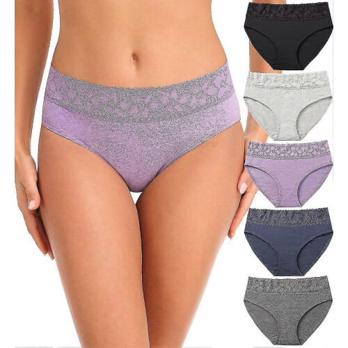 PARK (M-Viola) Intimo da donna, mutandine in pizzo di cotone, morbide mutandine bikini comode, elasticizzate,