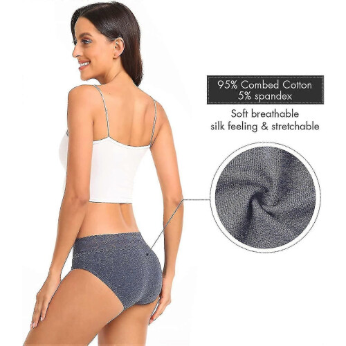 PARK (M-Viola) Intimo da donna, mutandine in pizzo di cotone, morbide mutandine bikini comode, elasticizzate, 2