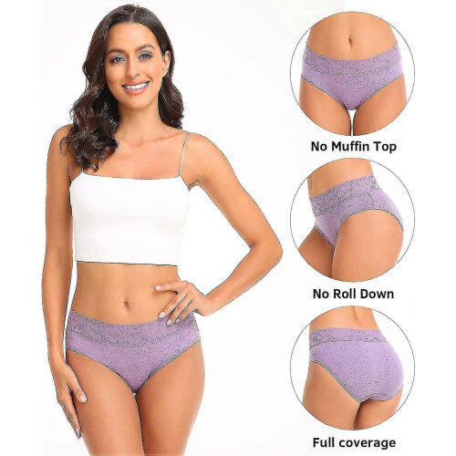 PARK (M-Viola) Intimo da donna, mutandine in pizzo di cotone, morbide mutandine bikini comode, elasticizzate, 1