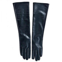 PARK (45 cm) Lange Lederhandschuhe für Damen, volle Finger, Winter-Opernhandschuhe mit Ellenbogenschutz