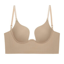 PARK (32-70AB-Beige) Nouvelle arrivée Sexy Ladies Bra Beauty U Low Back Bralette Invisible sous n'importe