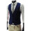 PARK (M-Navy) Herren Anzugweste Slim Fit Einreihig Weste 1