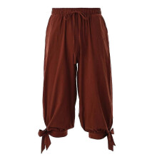 PARK (XXL-Auburn) Herren Piratenhose 3/4 Mittelalter Renaissance Wikinger Cosplay Reiter Bauer Schiffbrüchige