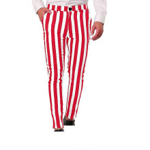 PARK(S-Wine)Herren Streifen Personalisierte Hose Tasche Knopf Anzughose Leggings Freizeithose