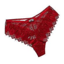 PARK (M-rot) Neue Höschen Damen Spitzenunterwäsche Low-Waist-Slips Aushöhlen G-String Unterhose Bequeme