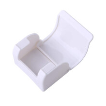 Plastic Shaver Holder with Cover, Wall Mounted Shower Organizer, Self Adhesive Razor Hook Hanger, White Bathroom Accessory
