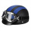 PARK (Blau) Retro Motorrad Leder Halbhelm mit Schutzbrille 1