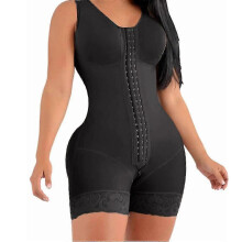 PARK (3XL-Nero) Guaina corta ad alta compressione con spille per il seno per uso quotidiano e post-operatorio