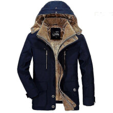 PARK (M-Blau) Herren Lange Daunenjacken Wintermäntel Mit Kapuze Lässig Warme Parkas 6xl