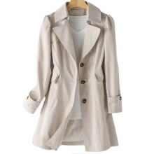 PARK (XXL-Khaki) Damen Einreihiger Trenchcoat Übergroßer Langarmmantel Mit Tasche Geschenk Für Weihnachten