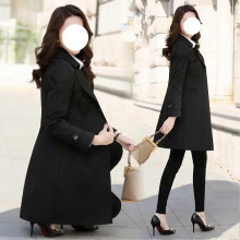 PARK (XL-Schwarz) Damen Einreihiger Trenchcoat Übergroßer Langarmmantel Mit Tasche Geschenk Für Weihnachten