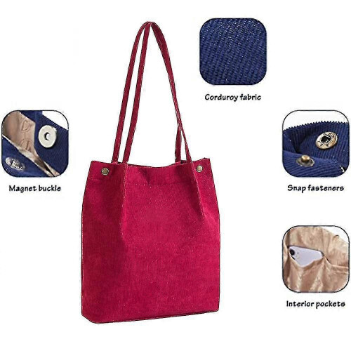 PARK (rosso vino)Borsa in velluto a coste, borsa a tracolla versatile 2