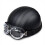 PARK (Schwarz) Retro Motorrad Leder Halbhelm mit Schutzbrille 1