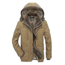 PARK (XXL-Khaki) Dicke Winterparkas für Herren, warme Baumwolle, Jacke für Herren, Übergröße 5XL 6XL