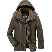 PARK (6XL-Grün) Herren Lange Daunenjacken Wintermäntel mit Kapuze Lässige warme Parkas 6XL
