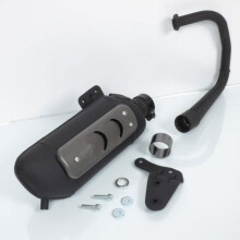 PARKSITO Plus schwarzer Auspuff für Peugeot Rapido 50cm3 Roller 0545