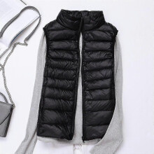 PARK (3XL-Schwarz) Leichte Damen-Weste, wattierter Wintermantel, Steppweste, Pufferjacke