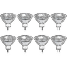 PARKPack 8 halogeenipolttimoa Gu5.3 Mr16 35w 12v himmennettävä - lämmin valkoinen 2800k, 400 lumenia,
