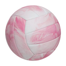 Beach Volleyball Size 5, PVC Indoor Outdoor Training Volleyball for Teens, Men, Women in Pink and White