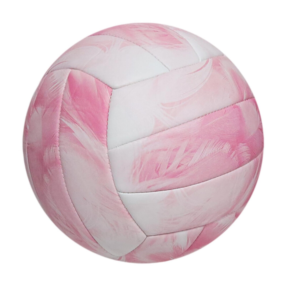 Beach Volleyball Size 5, PVC Indoor Outdoor Training Volleyball for Teens, Men, Women in Pink and White-image-OPC-PK28B9W-NEW