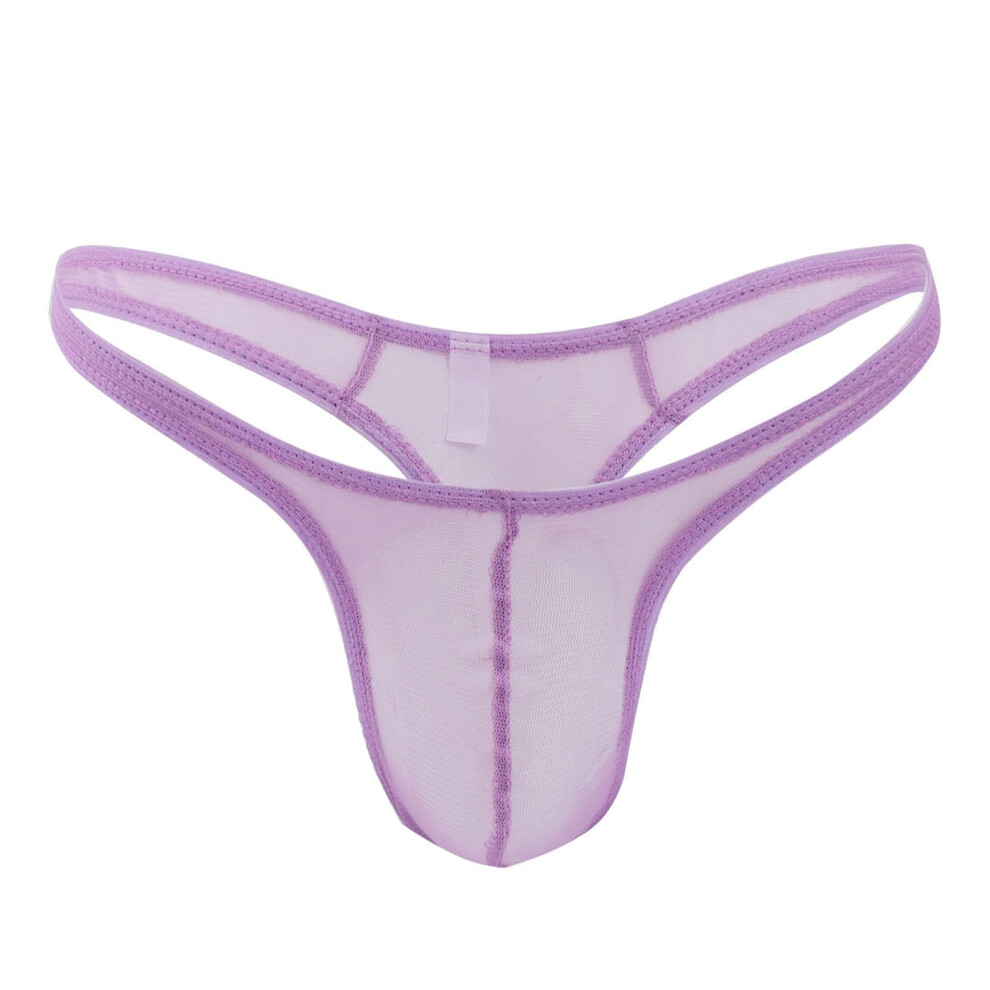 Sexy Lingerie Men's Transparent Bikini Soft Underwear with Lila Waist for Gay Clubwear Festival Rave Outfit