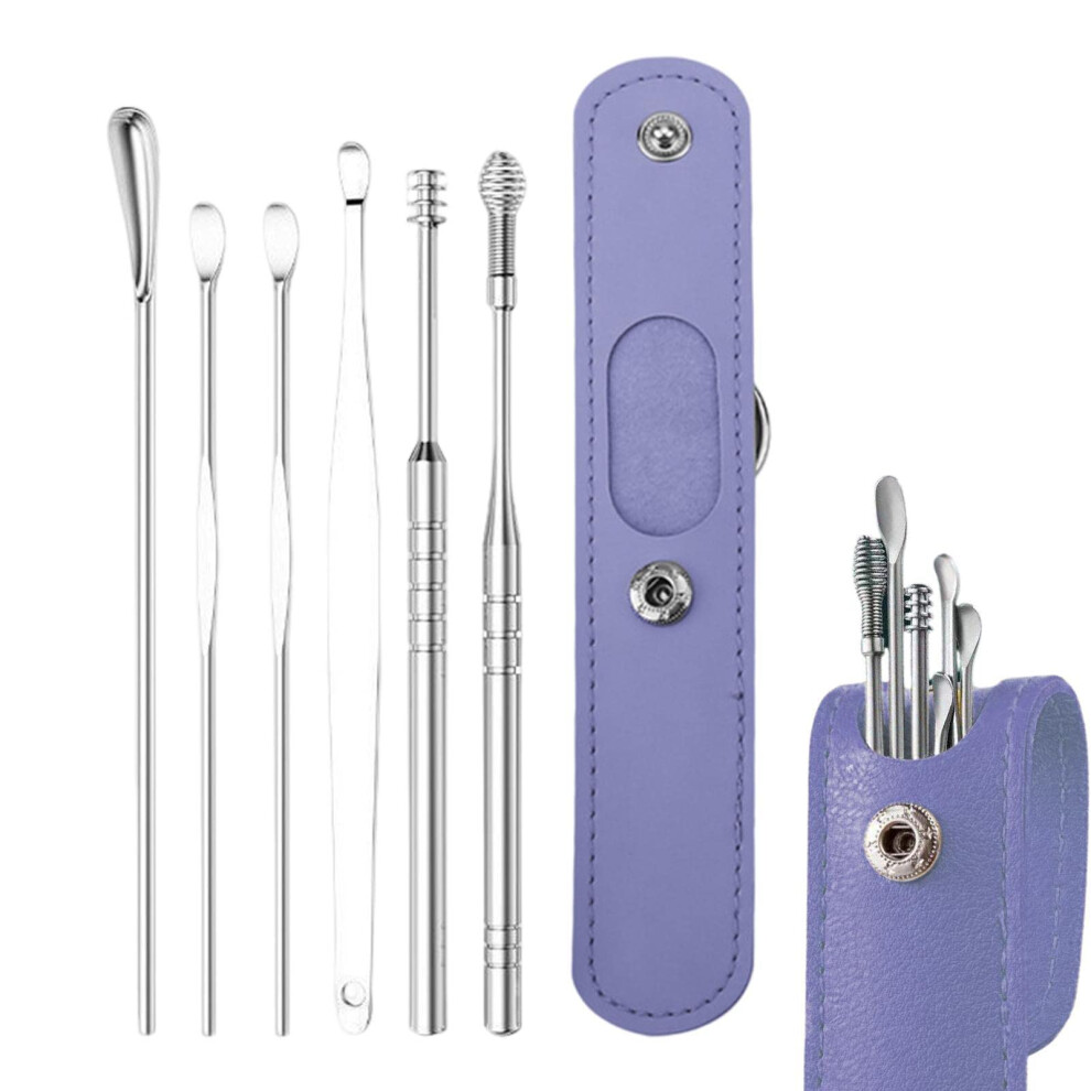 Ear Cleaning Tool - 6-Piece Earwax Removal Set for Adults and Children, Safe Ear Cleaner with Stainless Steel Tools
