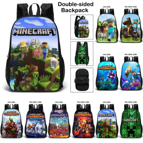 (Village)Minecraft Schultasche doppelseitiger Rucksack Schüler Dekompression Kinder Geschenk 2