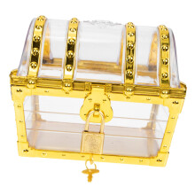 Box Keepsake Chest Small Golden Treasure Chest for Pirate Parties Plastic Jewellery Container Wardrobe Storage