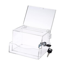 Acrylic Donation Box - Transparent Ballot Comment Mailbox for Fundraising, Suggestions, and Post Collection