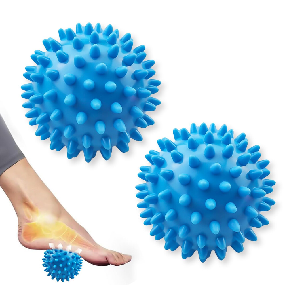 Blue Hedgehog Massage Balls 2Pcs 7.5Cm For Trigger Point Therapy Sports Stress Relief Muscle Recovery
