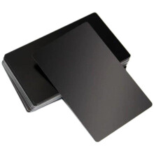 Pack of 50 Black Aluminium Alloy Metal Business Cards for Engraving, Laser Marked Name Cards for Professional Visits